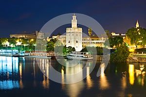 Seville at a black summer night