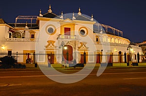 Seville bullring at night