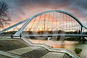 The Barqueta Bridge, in Seville, Spain photo