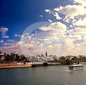 Seville skyline and Alfonso XIII channel Andalusia photo