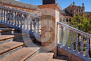 Leon Bridge (Puente de Leon) at Plaza de Espana - Seville, Andalusia, Spain