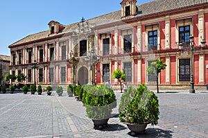 Archbishop palace on Virgen de los Reyes square in Seville, Spain