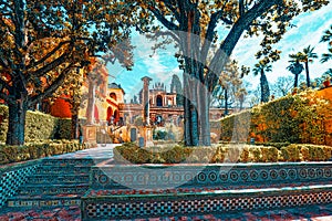 Panoramic view of inner patio - Troy Garden  Jardin de Troya
