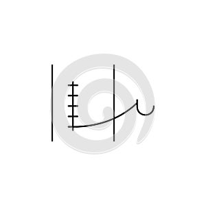 sew scar line icon on white background