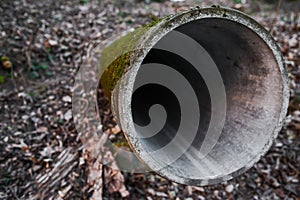 Sewage pipe acts on the ground
