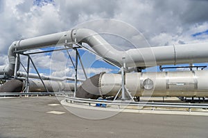 Sewage pipes in a sewage treatment plant