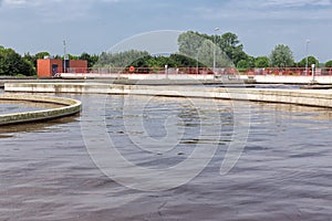 Sewage treatment, plant, aeration of the wastewater.