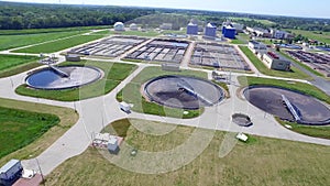 Sewage treatment plant. Aerial Shot