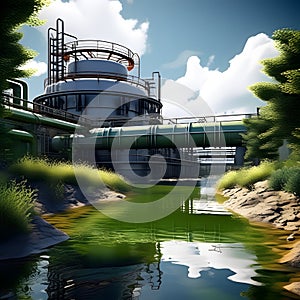 Sewage treatment plant, ai-generatet