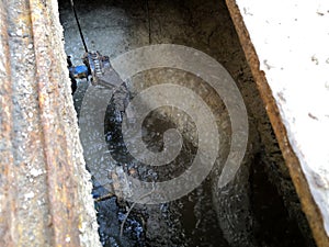 Sewage treatment system ,Waste stabilization pond,The oxygen concentration varies in the liquid column: Close to the surface, conc photo