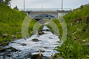 Sewage Water flowing into the river