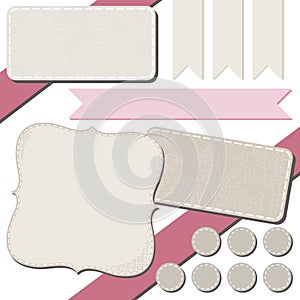 Sewed and crackled elements for infographic set