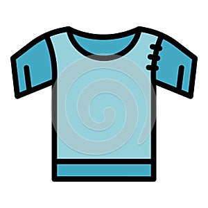 Sewed shirt icon color outline vector