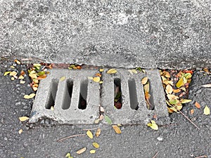 Sewer with Cover as Drainage System on City Street