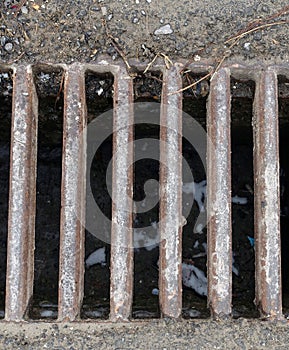 sewer grate,close-up big sewer grate in the city