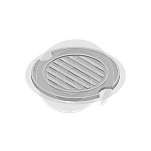 Sewer hatch Closed. Manhole cover. Well hatch. Vector illustration