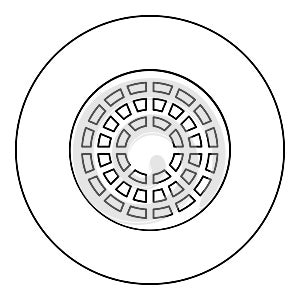 Sewer hatch manhole cover icon in circle round black color vector illustration image outline contour line thin style