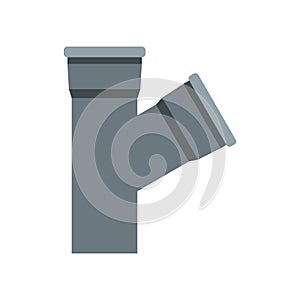 Sewer pipe icon, flat style