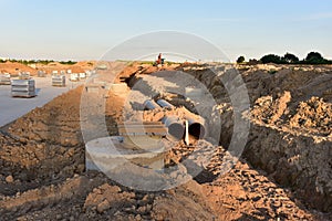 Sewer pipes for laying an external sewage system at a construction site. Sanitary drainage system for a multi-story building.