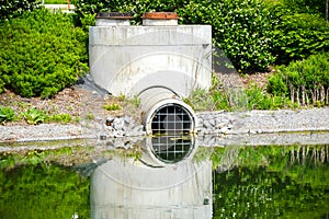 Sewer system in a pond