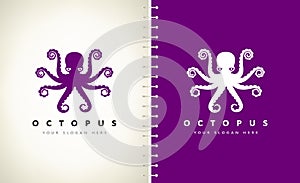 Octopus logo vector. Logo design vector illustration.