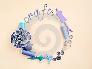 Sewing accessories wreath.