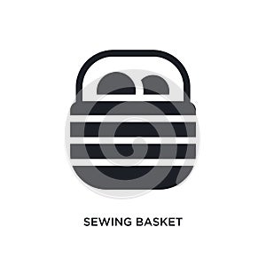 sewing basket isolated icon. simple element illustration from sew concept icons. sewing basket editable logo sign symbol design on