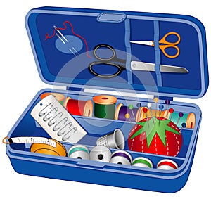 Sewing Box with Tools and Supplies