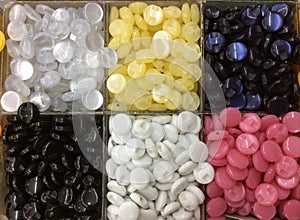 Sewing buttons background.