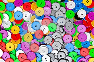 Sewing Buttons background. Multicolor Sewing Buttons. 3d Rendering