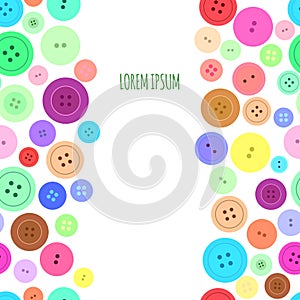 Sewing Buttons Seamless Background. Vector