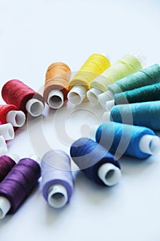 Sewing colored threads