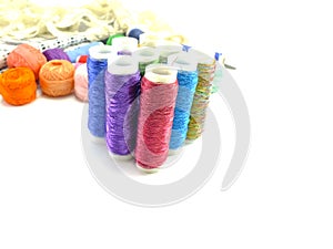 Sewing colored threads