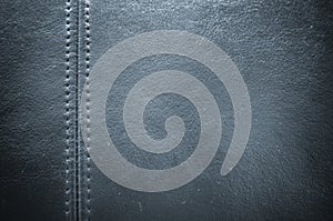 Sewing dark blue leather texture background