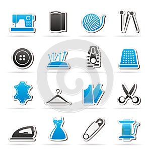 Sewing equipment and objects icons