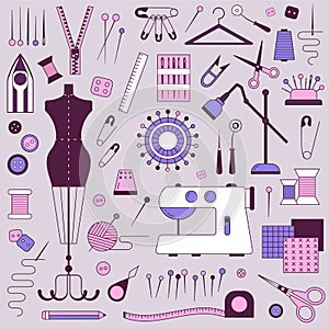Sewing Equipment and Tailor Needlework Elements