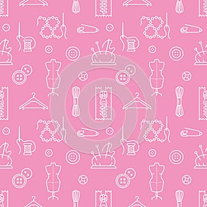 Sewing equipment, tailor supplies seamless pattern