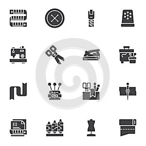 Sewing equipment vector icons set