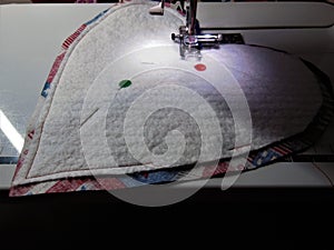 Sewing Fabric Heart via a Sewing Machine