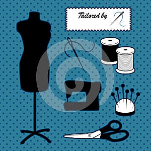 Sewing Fashion Model Mannequin, Do It Yourself Accessories, Blue Background