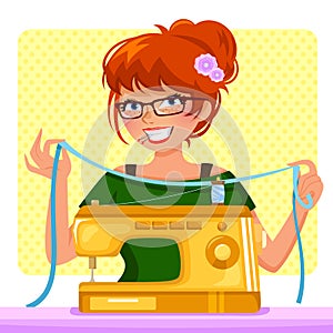 Sewing girl