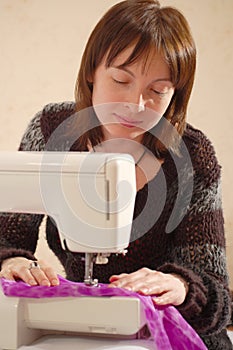 Sewing girl