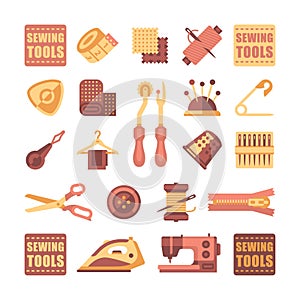 Sewing Icon Set Vector