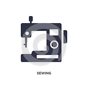 sewing icon on white background. Simple element illustration from free time concept