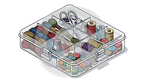 Sewing Kit Organizer with Threads, Scissors, and Buttons