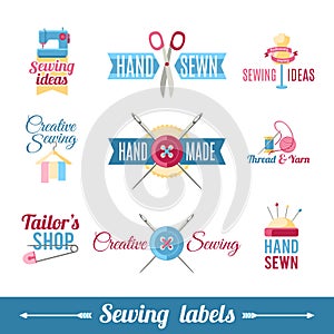 Sewing labels pictograms collection