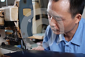 Sewing leather materials