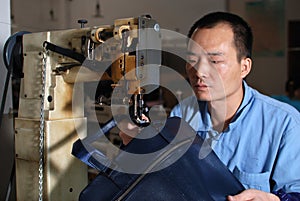 Sewing leather materials