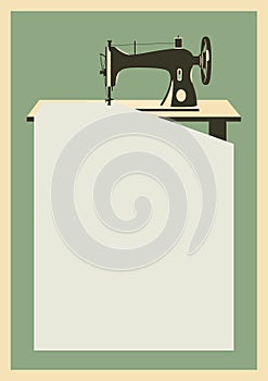 Sewing machine with blank paper for text