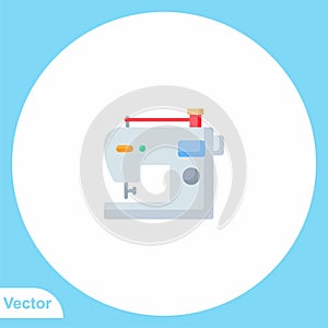 Sewing machine flat vector icon sign symbol